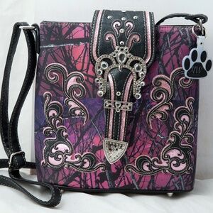 Camo Bag Camouflage Purse Handbag Buckle Conceal Carry Crossbody Shoulder Women